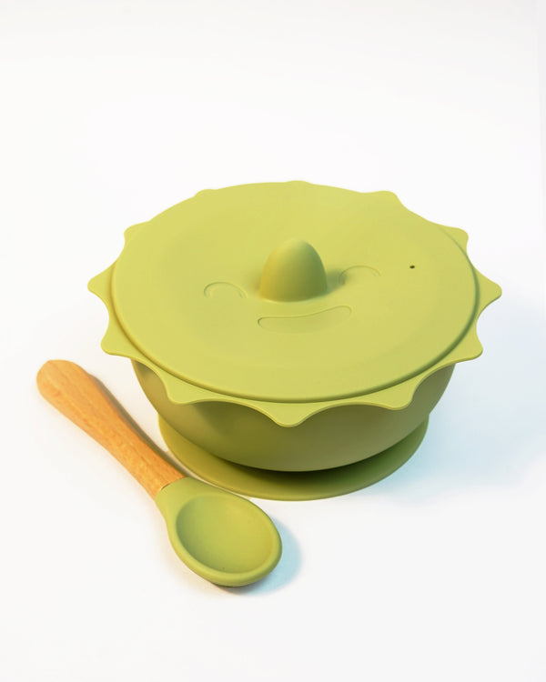 Imamom Silicone Suction Sun Bowl with Lid and Spoon