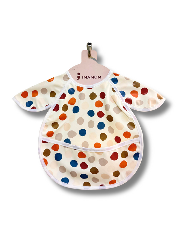 Baby Bib – Polka Dot | Cap Sleeve & Waterproof