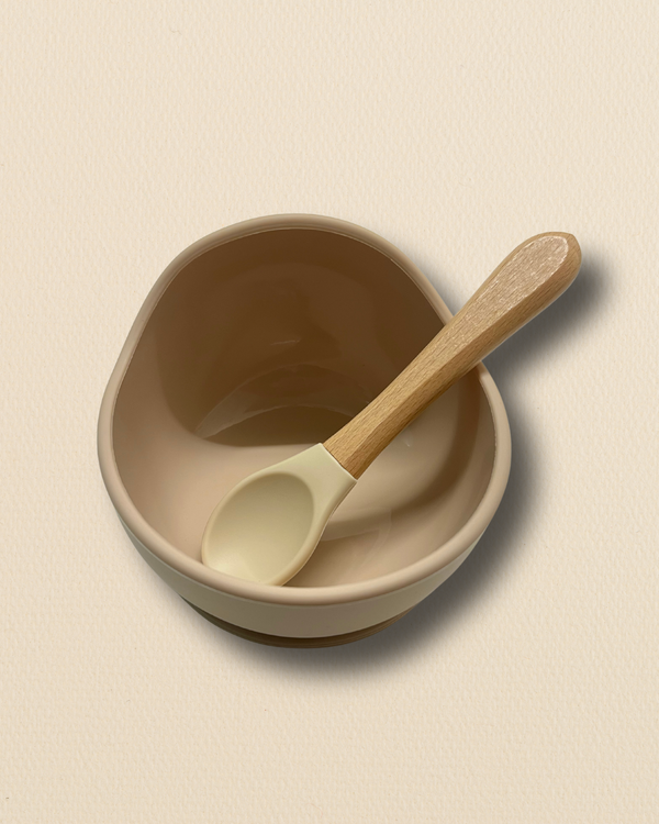 Silicone Suction Round Baby Bowl & Spoon Set
