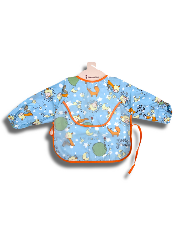 Baby Bib – Blue Night Animal Print | Full Sleeve & Waterproof