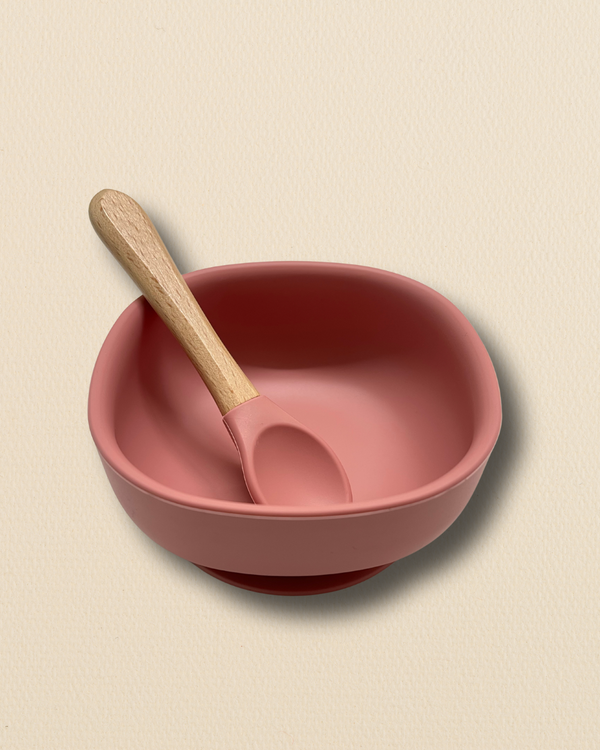 Silicone Square Suction Baby Bowl with Spoon