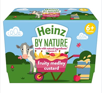 Heinz By Nature Fruity Medley Custard For Babies - 100g, Pack of 4, 6+ Months