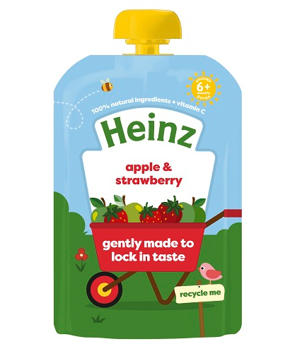 Heinz Baby Puree with Apple, Strawberry - 6+months, 100gms