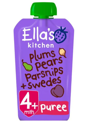 Ella's Kitchen Organic Plums Pears Parsnip and Swede 120g 4 Months