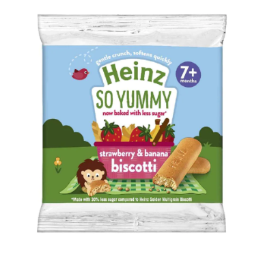 Heinz so Yummy Strawberry & Banana Biscotti, 60g, 7+ Months