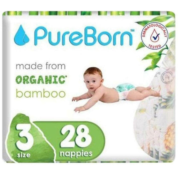 PUREBORN Organic Bamboo Diapers - IMAMOM